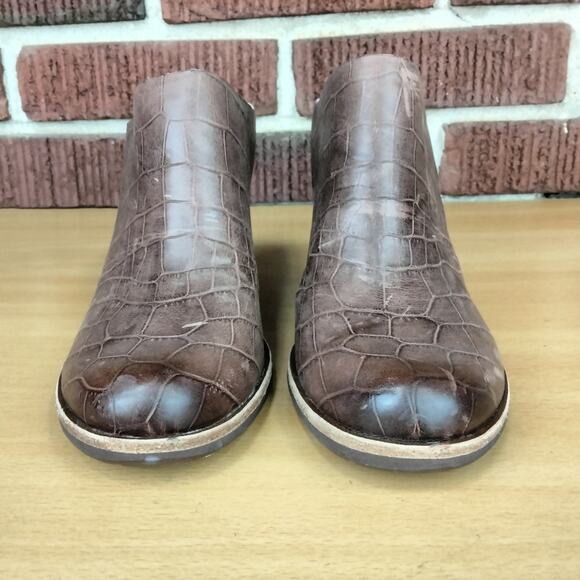 NWOT Kork-Ease Challis Genuine Leather Heeled Mule in Dark Brown Croc Print Sz 7 - Picture 8 of 15